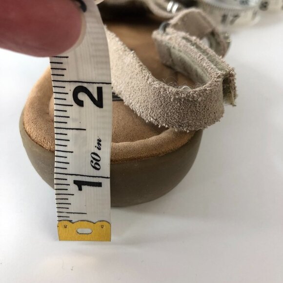 Minnetonka Women Sliver Beaded Tan Leather Sling Back Sandals Size 5W - Picture 9 of 12